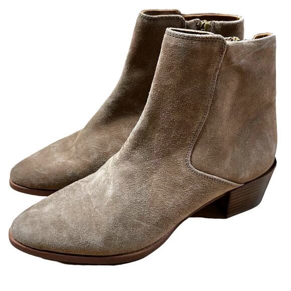 Rag & Bone NWOB Rover Side Zip Hid Heel Bootie Tan Size 38.5 US 8.5 Suede - Picture 4 of 10